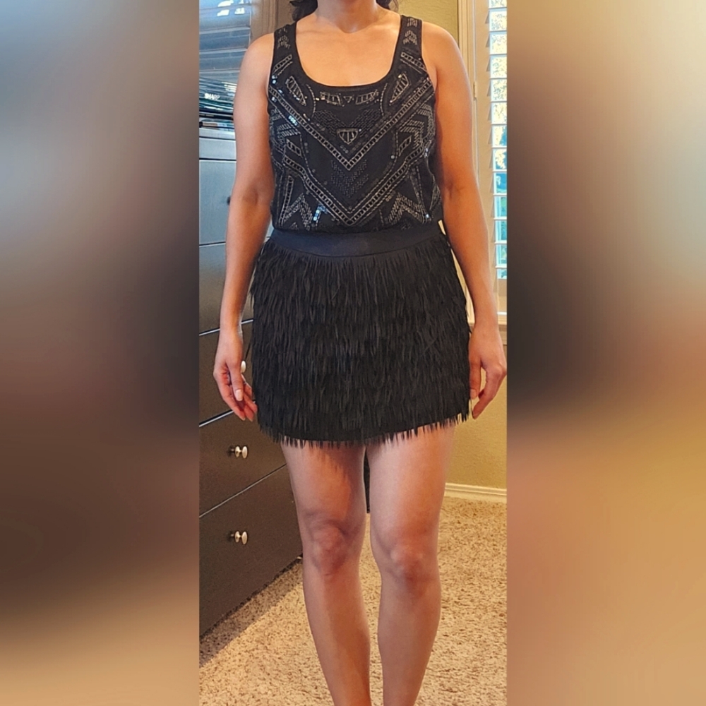 EXPRESS - Black Beaded Sleeveless Top - Picture 3 of 4